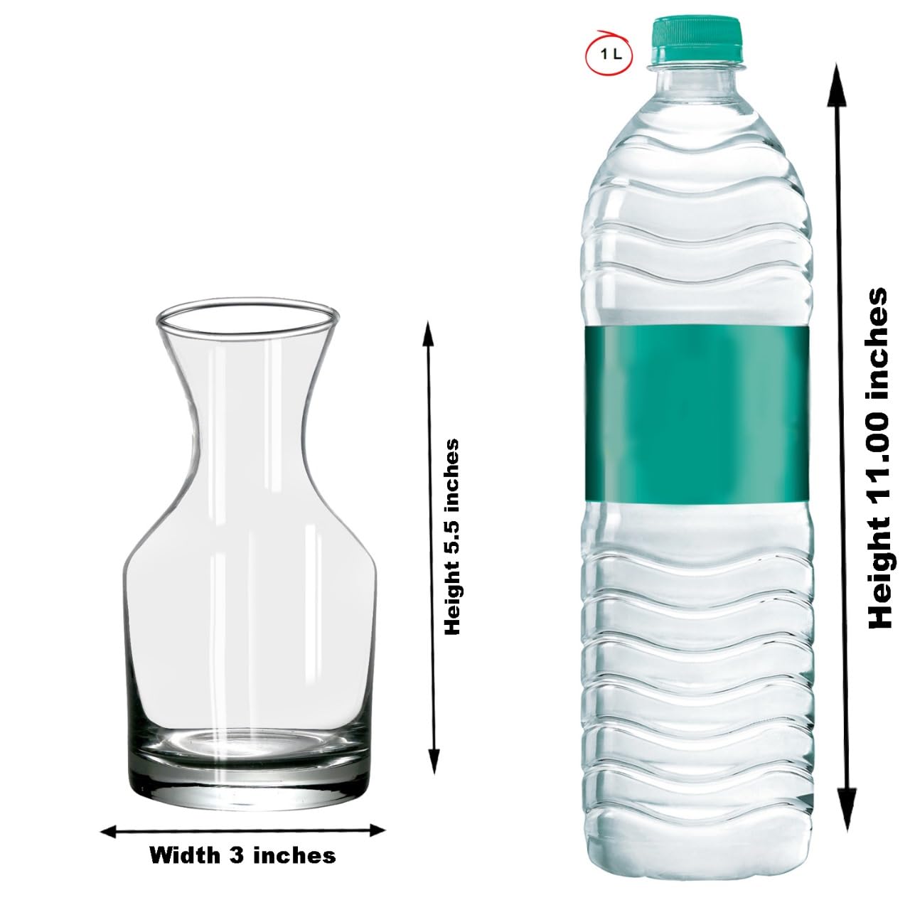 Clear Glass Flower Vase Set of 2 – Decorative Curved Neck Table Vases
