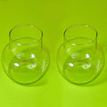 Round Clear Glass Bowl Vase Set of 2 – Decorative Tabletop Flower Vases