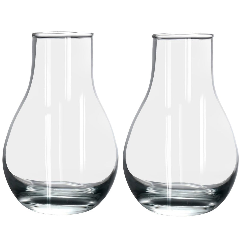 Clear Teardrop Glass Vase Set of 2 – Decorative Bud Vases