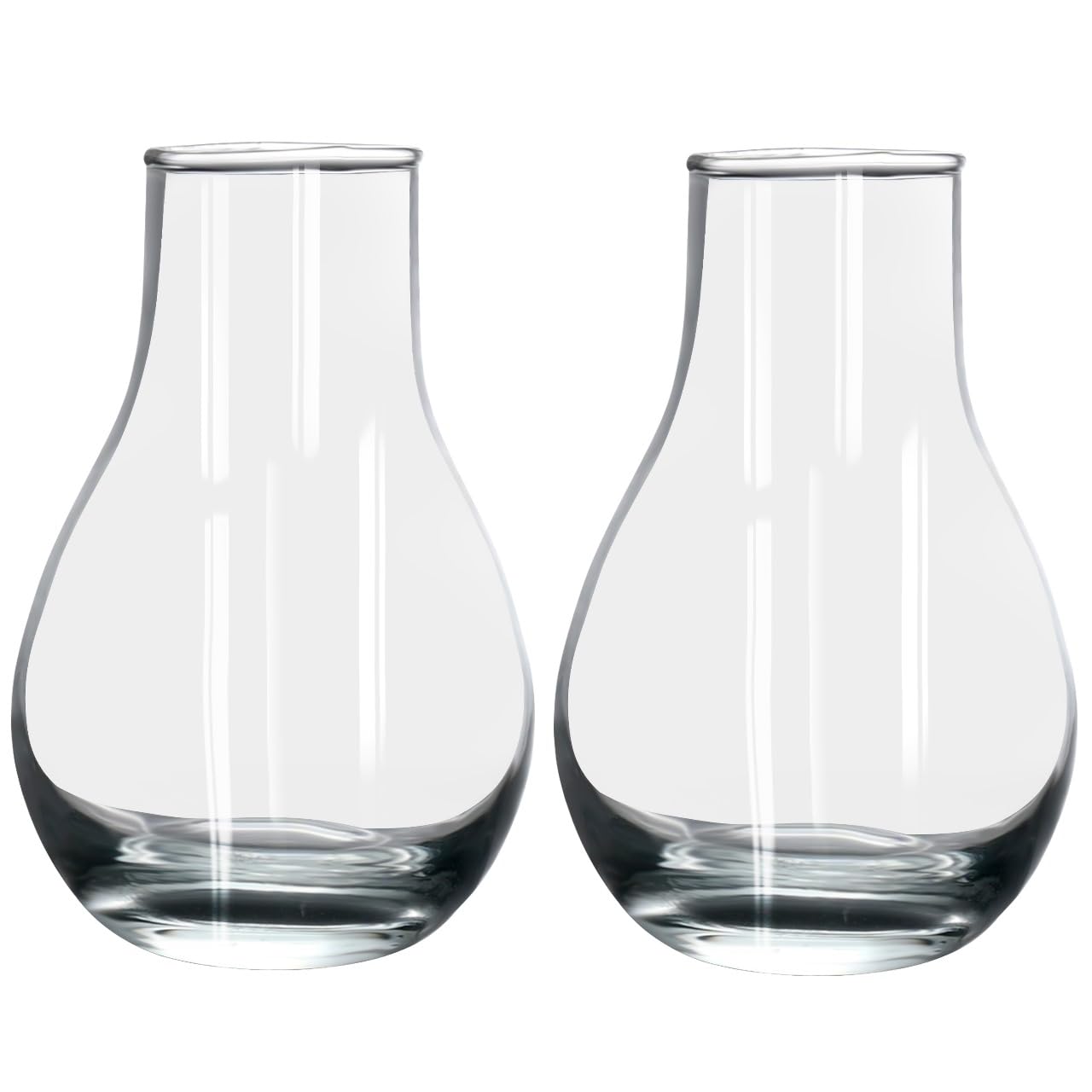 Clear Teardrop Glass Vase Set of 2 – Decorative Bud Vases