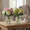 Clear Teardrop Glass Vase Set of 2 – Decorative Bud Vases