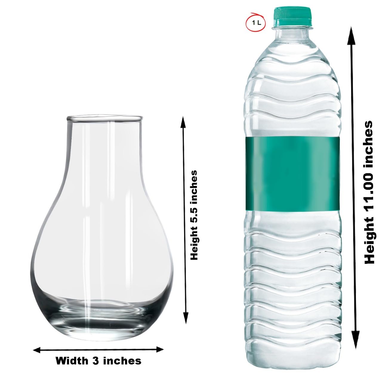 Clear Teardrop Glass Vase Set of 2 – Decorative Bud Vases