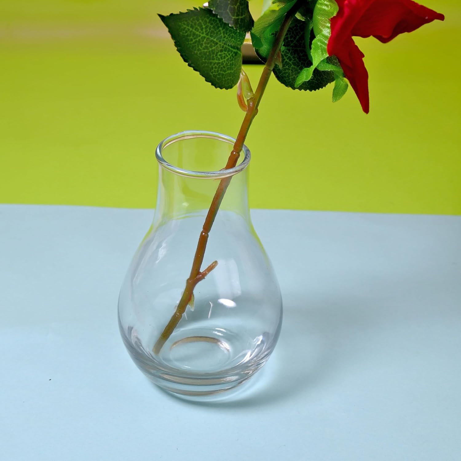 Clear Teardrop Glass Vase Set of 2 – Decorative Bud Vases