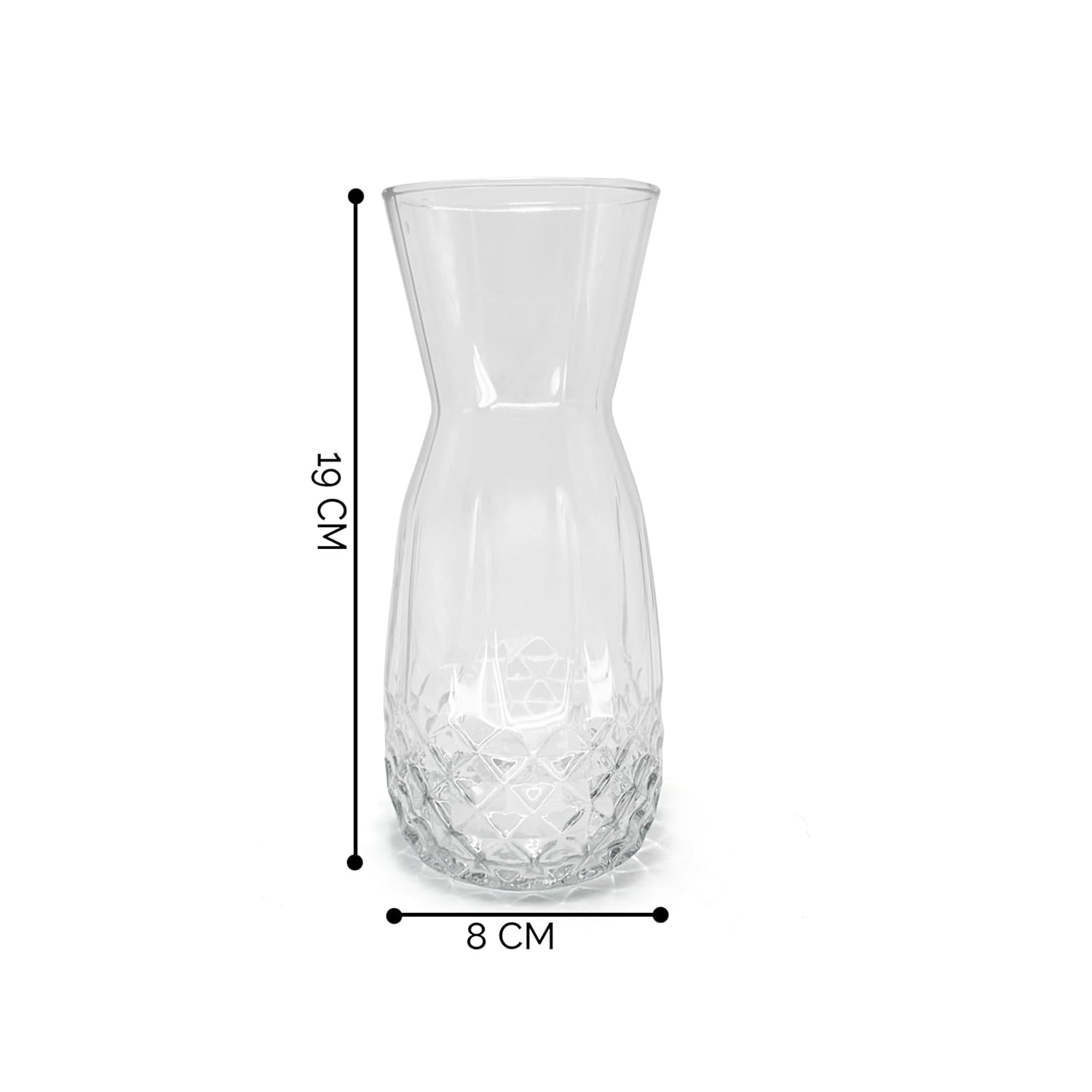 Clear Cut-Design Glass Flower Vase – Elegant Hourglass Table Vase