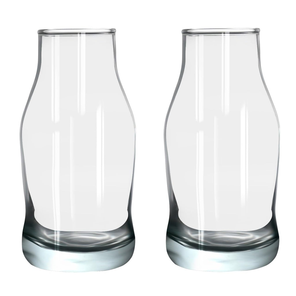 Tall Clear Glass Bottle Vase Set of 2 – Decorative Tabletop Flower Vases