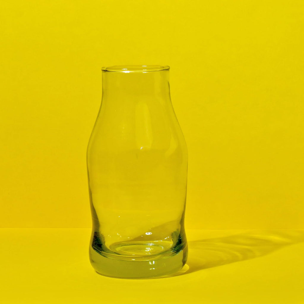Clear Glass Flower Vase Set of 2 – Flared Neck & Tall Curved Table Vases