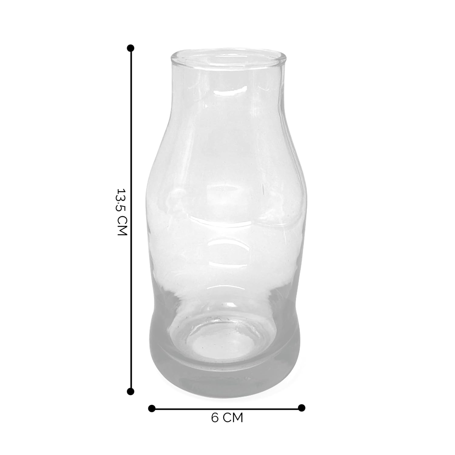 Clear Glass Vase Set of 2 – Assorted Rounded & Tall Tabletop Flower Vases