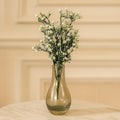 Smoky Grey Glass Flower Vase – Tall Teardrop Tabletop Vase