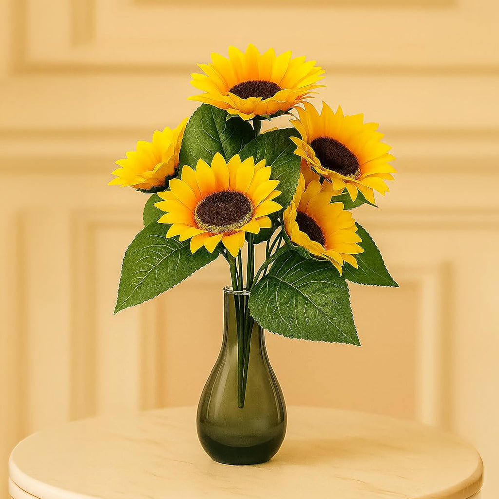 Olive Green Glass Flower Vase – Elegant Teardrop Tabletop Vase