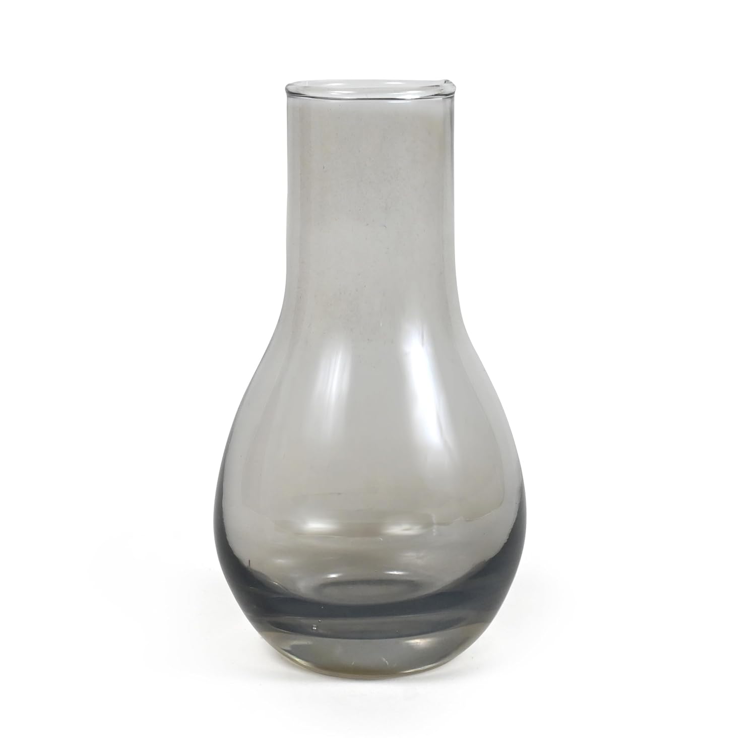 Olive Green Glass Flower Vase – Elegant Teardrop Tabletop Vase