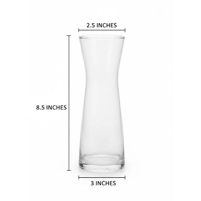 Tall Clear Glass Hourglass Vase – Slim Decorative Tabletop Flower Vase
